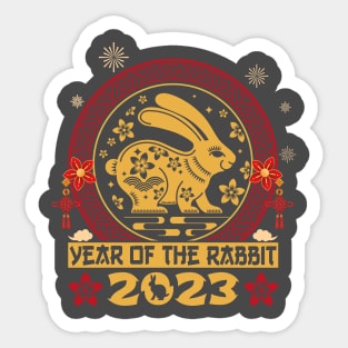 Happy Chinese New Year 2023 Year Of The Rabbit Lunar Year Sticker